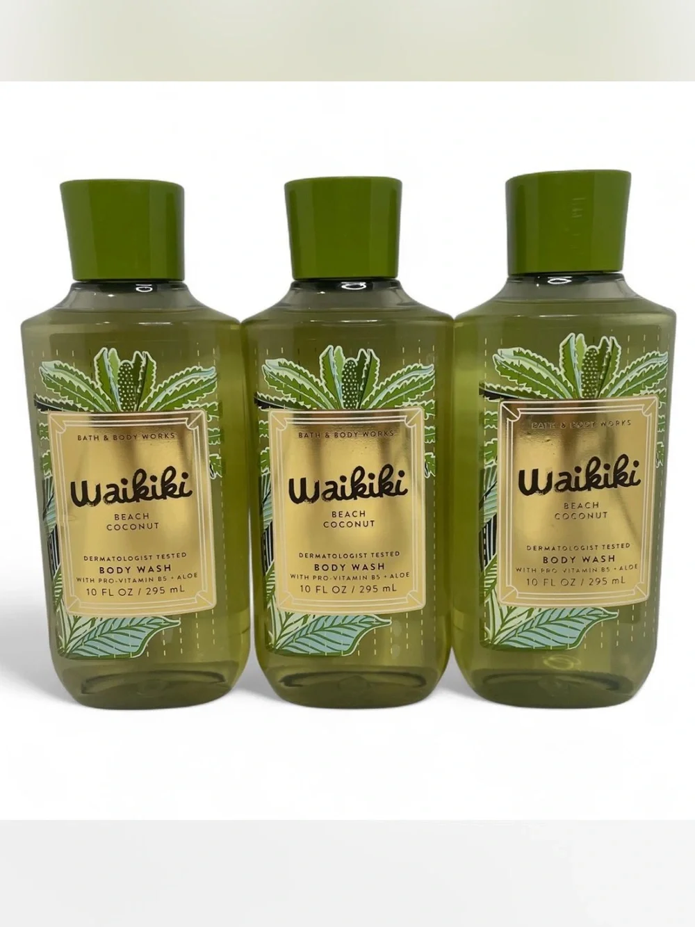 Lot Of 3 Bath & Body Works WAIKIKI BEACH COCONUT Body Wash Shower Gel Full Size